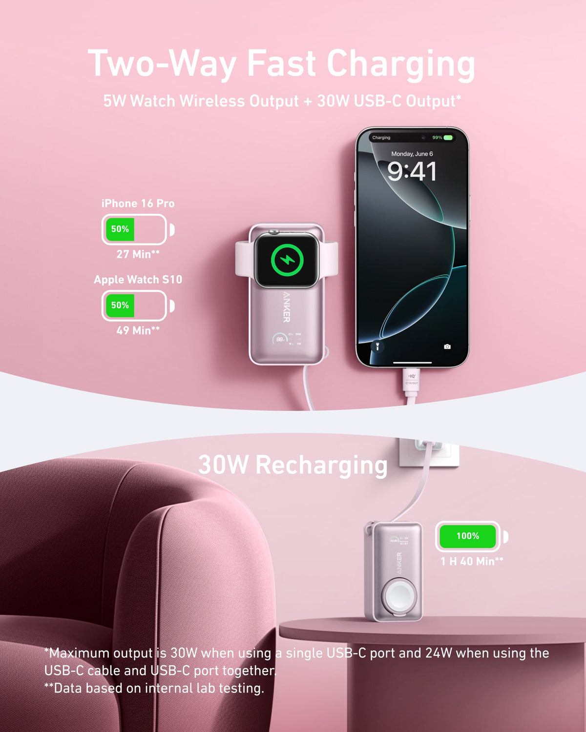 Anker MagGo Power Bank (10K, 35W, For Apple Watch) - Agenda365.com