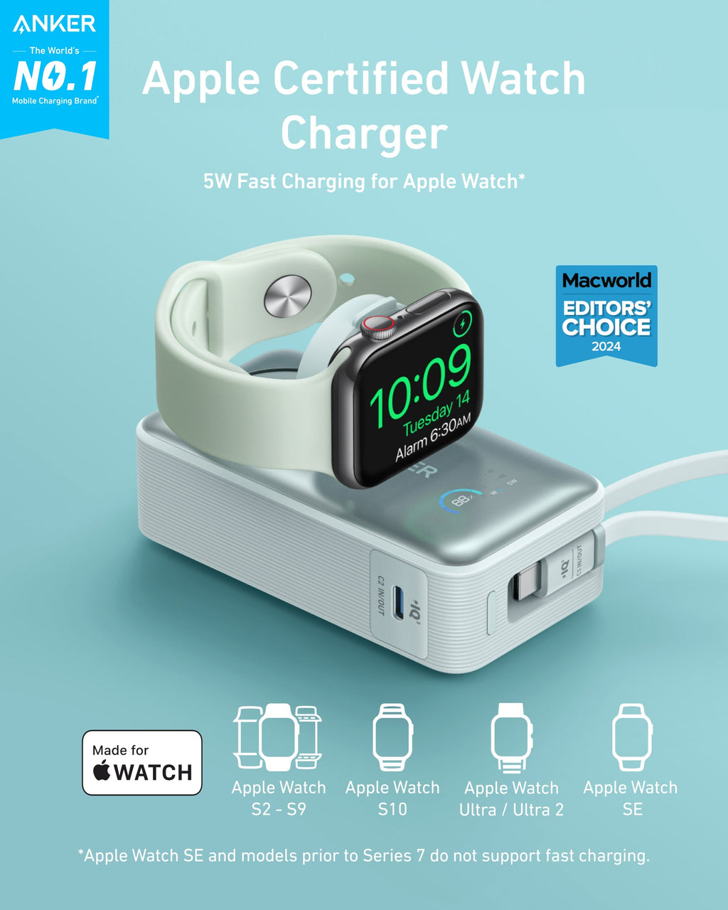 Anker MagGo Power Bank (10K, 35W, For Apple Watch) - Agenda365.com