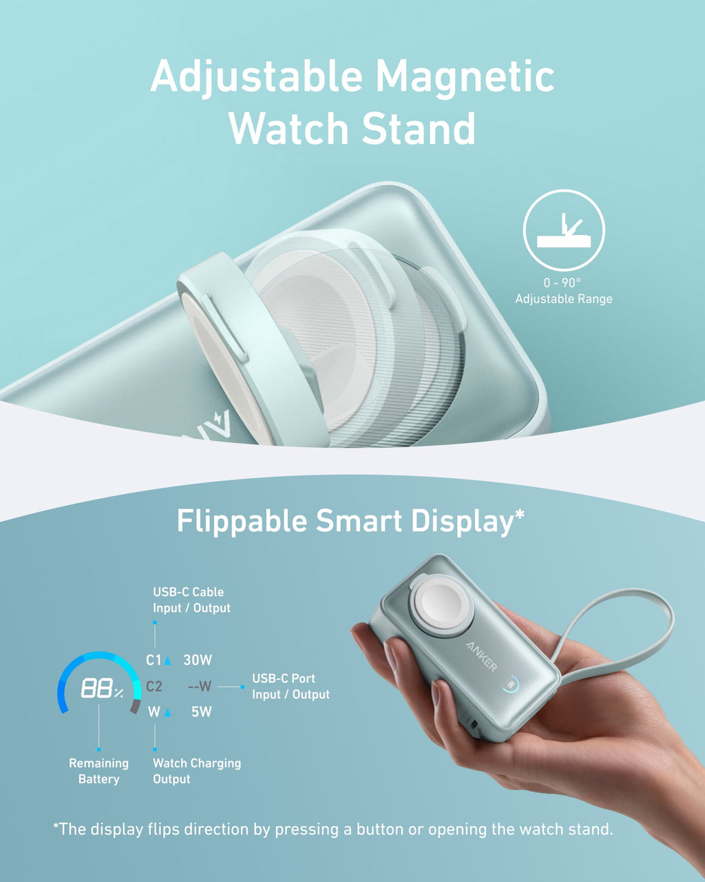 Anker MagGo Power Bank (10K, 35W, For Apple Watch) - Agenda365.com