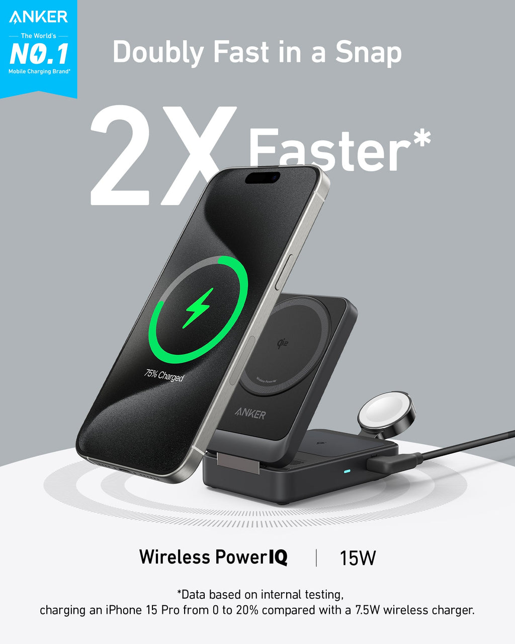 Anker MagGo Wireless Charging Station (Foldable 3-in-1) - Agenda365.com