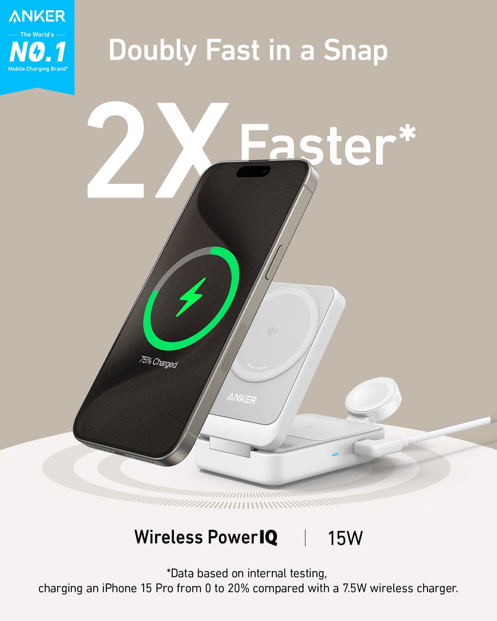 Anker MagGo Wireless Charging Station (Foldable 3-in-1) - Agenda365.com