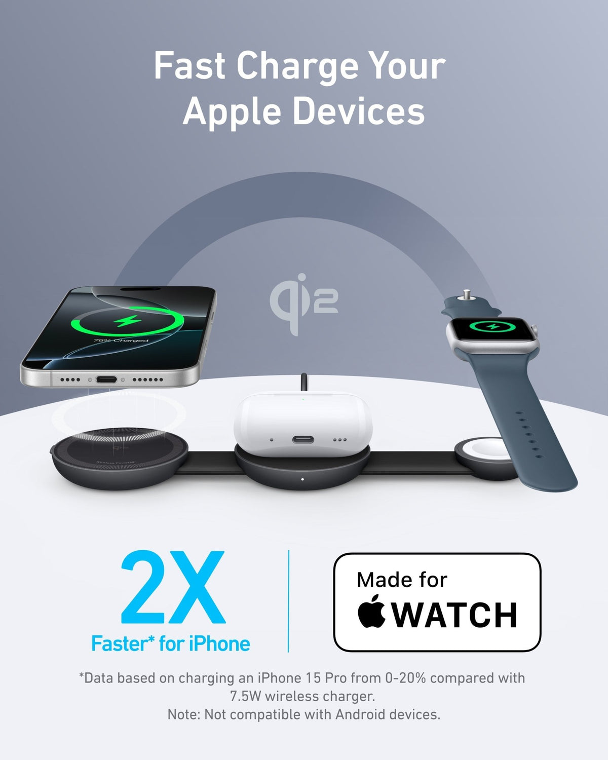 Anker MagGo Wireless Charging Station (3-in-1, Foldable Pad) - Agenda365.com