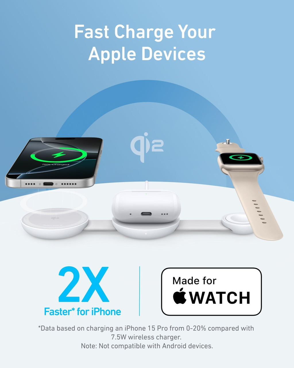 Anker MagGo Wireless Charging Station (3-in-1, Foldable Pad) - Agenda365.com