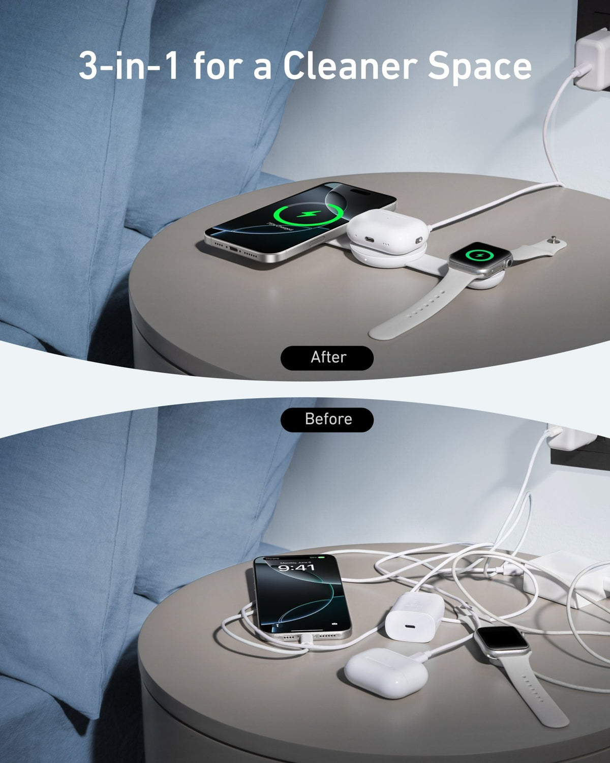 Anker MagGo Wireless Charging Station (3-in-1, Foldable Pad) - Agenda365.com