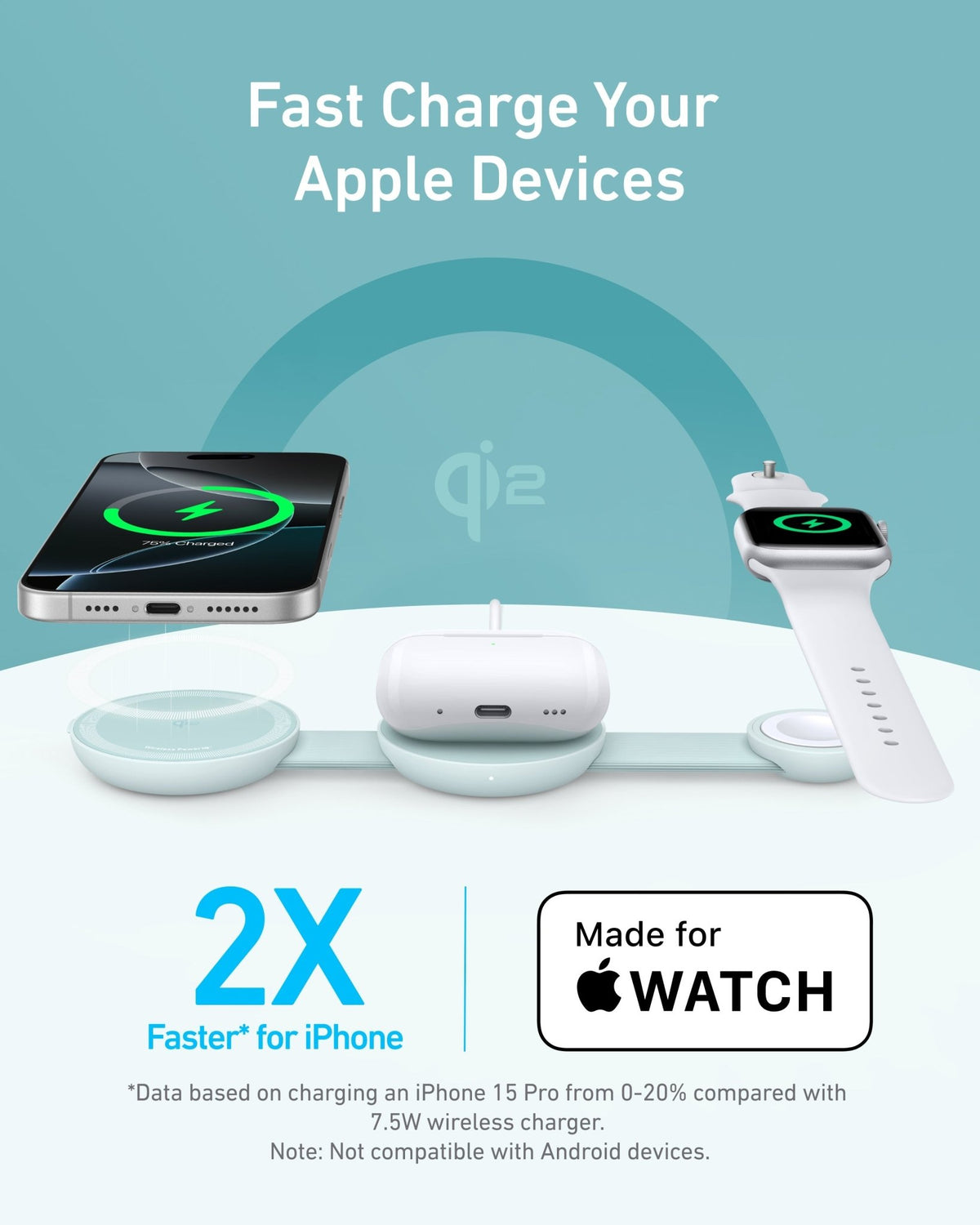 Anker MagGo Wireless Charging Station (3-in-1, Foldable Pad) - Agenda365.com