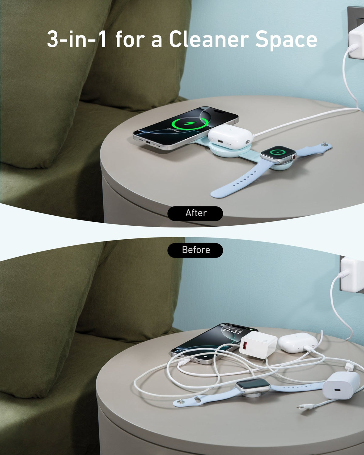 Anker MagGo Wireless Charging Station (3-in-1, Foldable Pad) - Agenda365.com