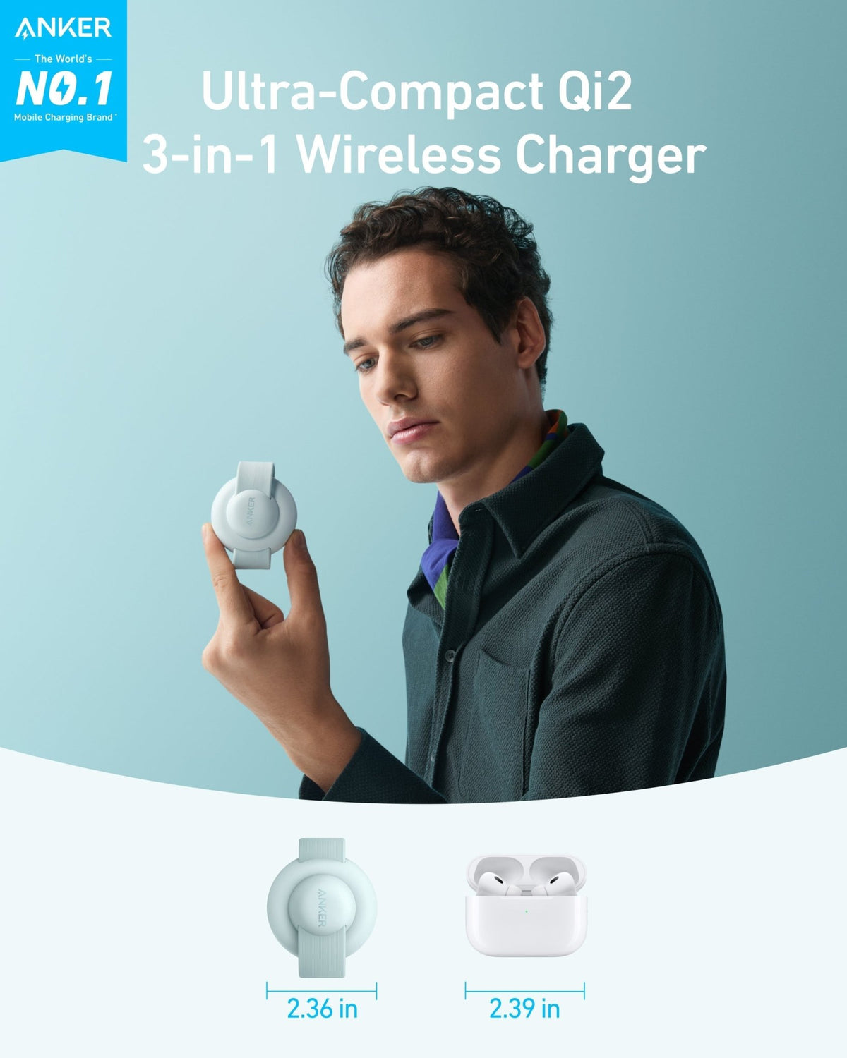 Anker MagGo Wireless Charging Station (3-in-1, Foldable Pad) - Agenda365.com