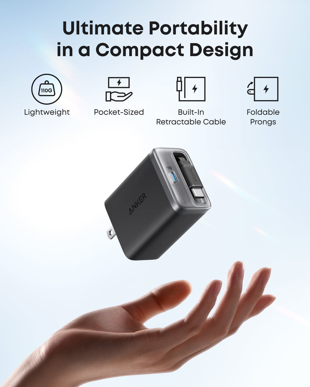 Anker Nano Charger (35W, Built-In Retractable USB-C Cable) - Agenda365.com