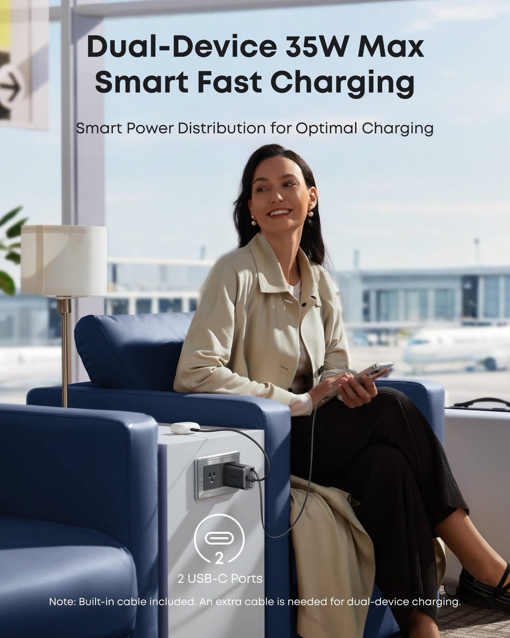 Anker Nano Charger (35W, Built-In Retractable USB-C Cable) - Agenda365.com