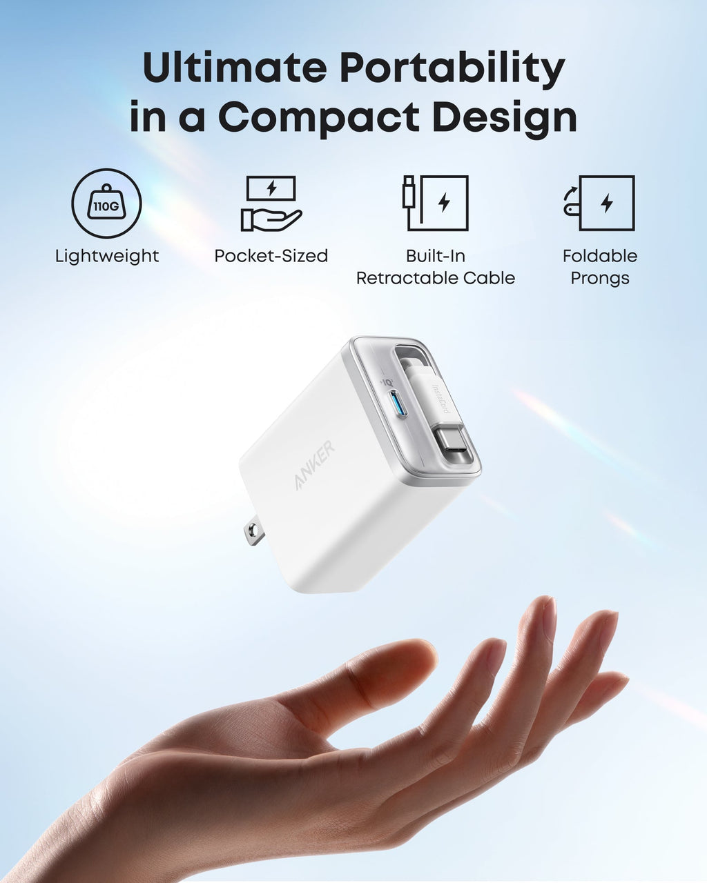 Anker Nano Charger (35W, Built-In Retractable USB-C Cable) - Agenda365.com