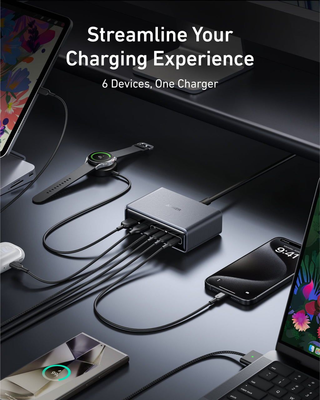 Anker Prime Charger (200W, 6 Ports, GaN) - Agenda365.com