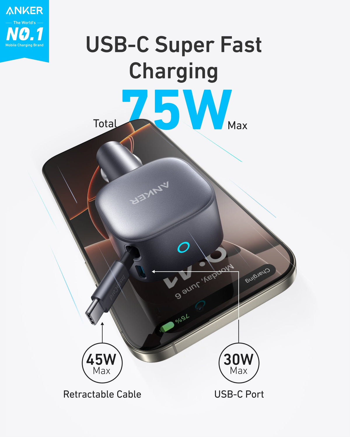 Anker Nano 75W Car Charger - Agenda365.com
