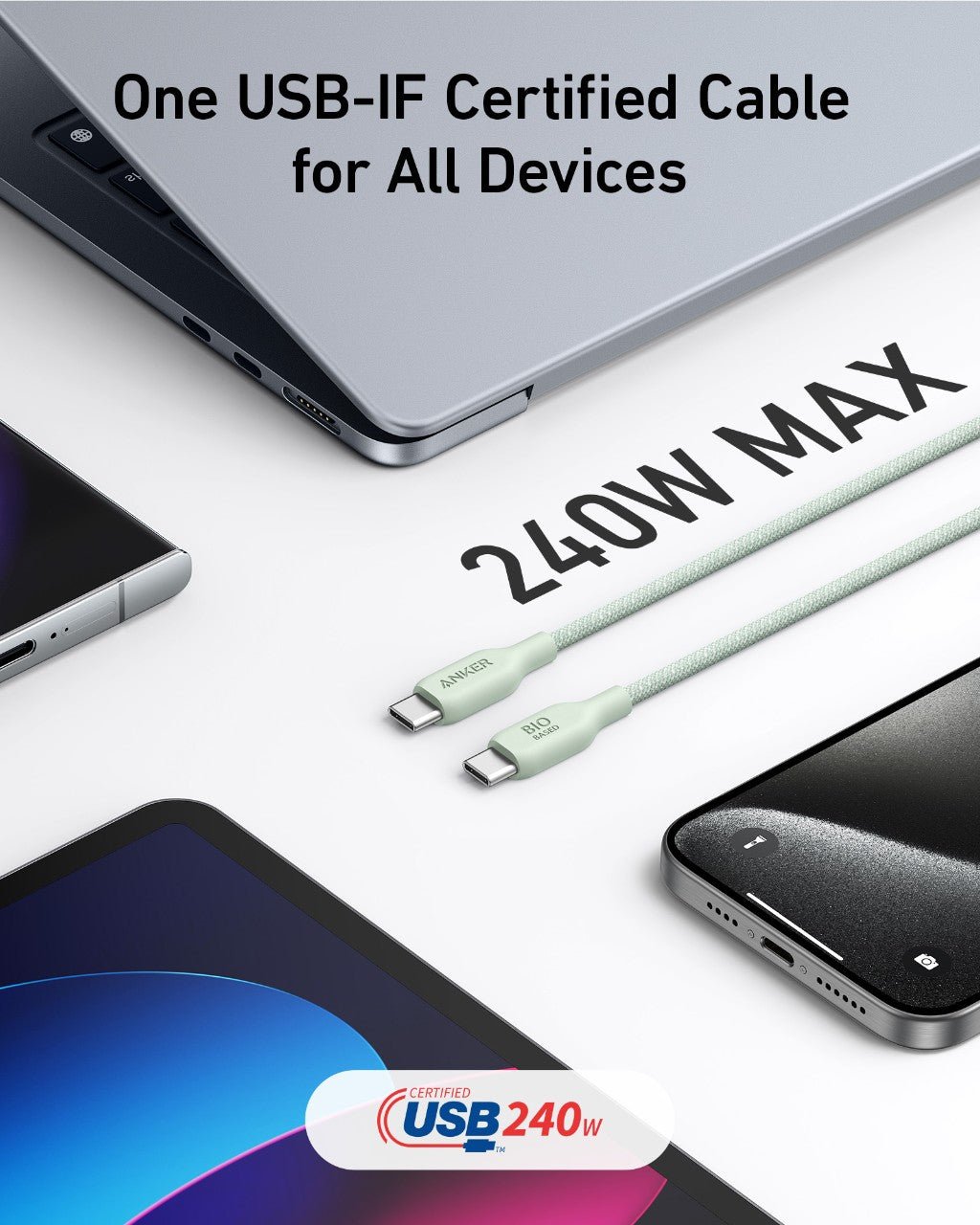 Anker <b>543</b> USB-C to USB-C Cable (Bio-Braided) - Agenda365.com