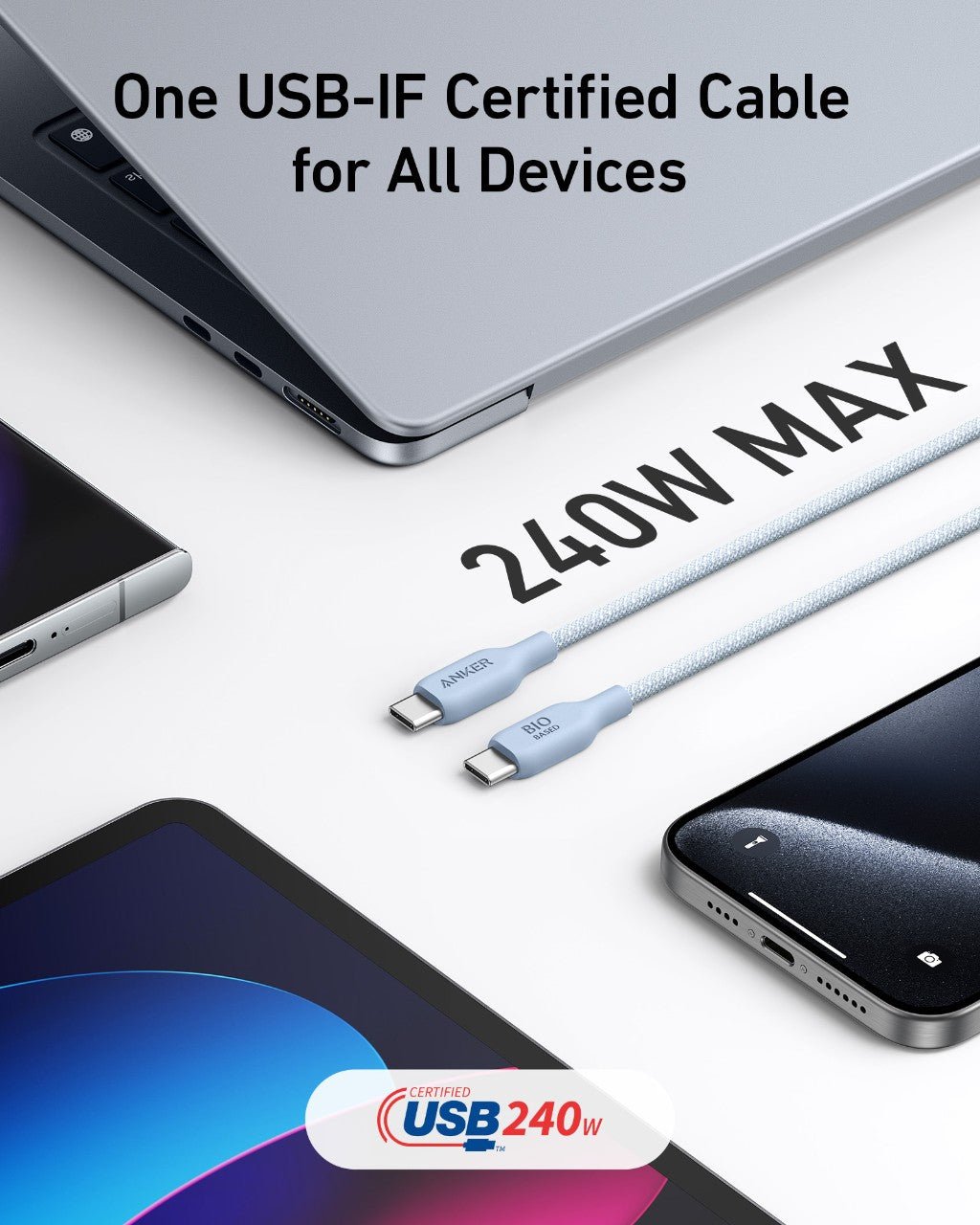 Anker <b>543</b> USB-C to USB-C Cable (Bio-Braided) - Agenda365.com