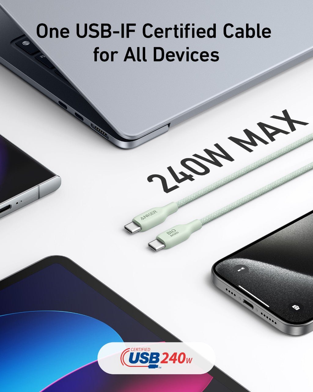 Anker <b>543</b> USB-C to USB-C Cable (Bio-Braided) - Agenda365.com