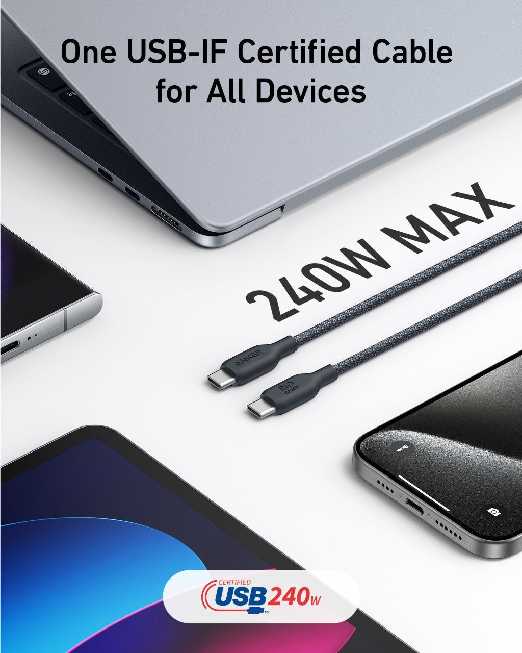 Anker <b>543</b> USB-C to USB-C Cable (Bio-Braided) - Agenda365.com