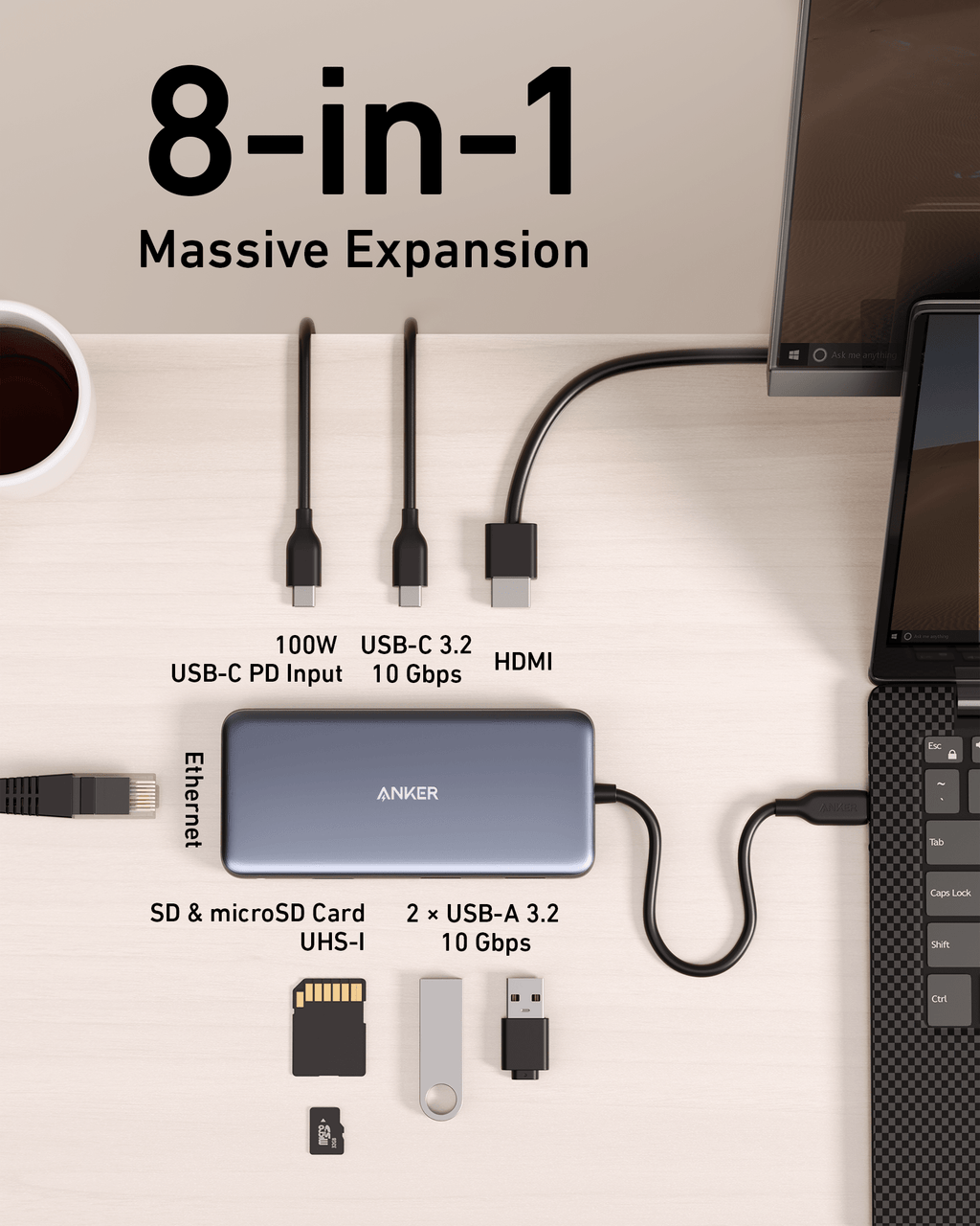 Anker <b>555</b> USB-C Hub (8-in-1) - Agenda365.com