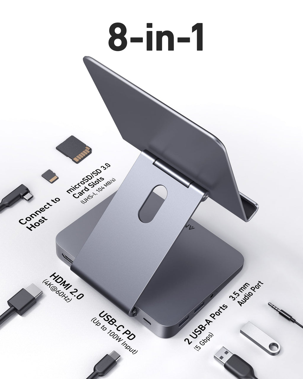 Anker 551 USB-C Hub (8-in-1, Tablet Stand) - Agenda365.com