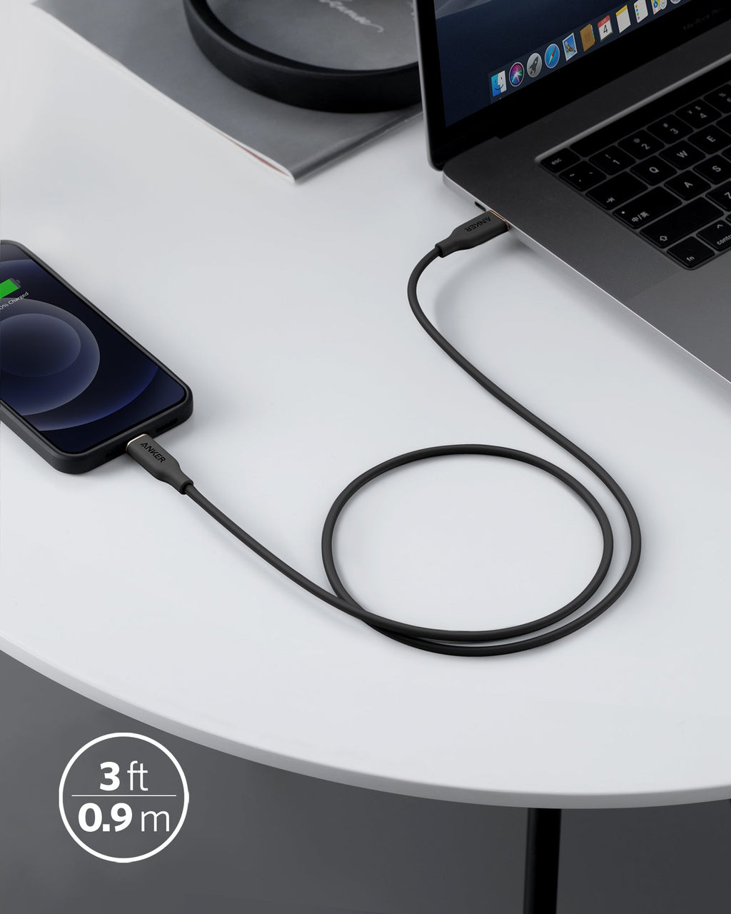 Anker <b>641</b> USB-C to Lightning Cable (Flow, 3 ft Silicone) - Agenda365.com