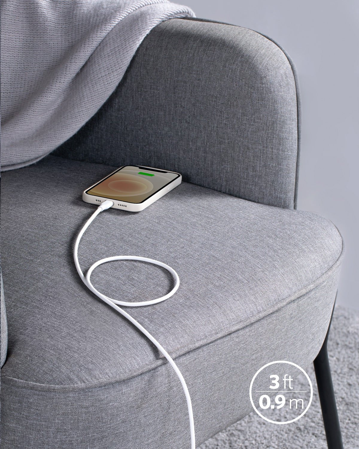 Anker <b>641</b> USB-C to Lightning Cable (Flow, 3 ft Silicone) - Agenda365.com