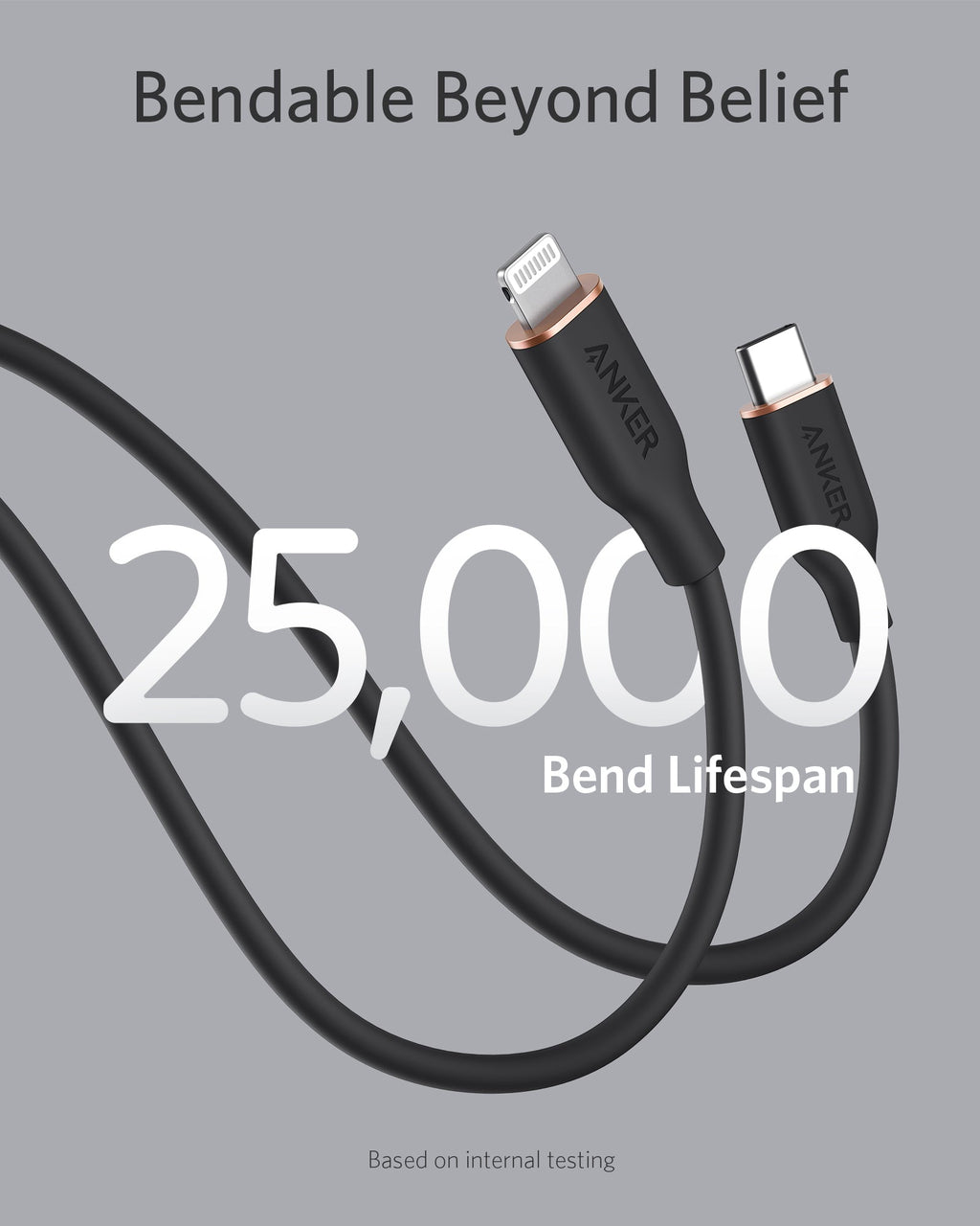 Anker <b>641</b> USB-C to Lightning Cable (Flow, 3 ft Silicone) - Agenda365.com