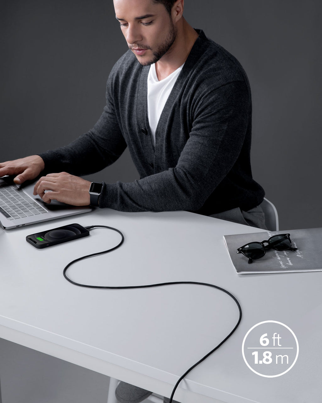 Anker <b>641</b> USB-C to Lightning Cable (Flow, 3 ft Silicone) - Agenda365.com