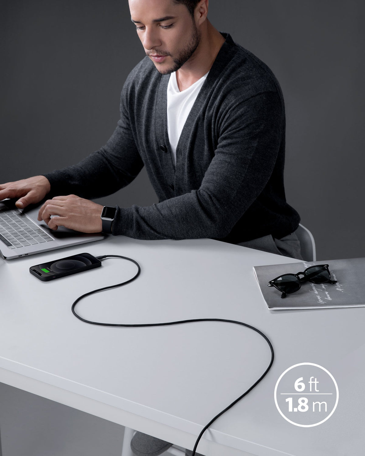 Anker <b>641</b> USB-C to Lightning Cable (Flow, 3 ft Silicone) - Agenda365.com