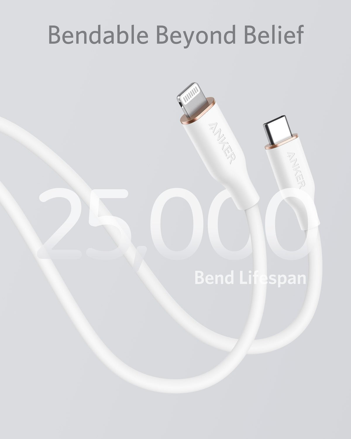Anker <b>641</b> USB-C to Lightning Cable (Flow, 3 ft Silicone) - Agenda365.com