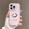 Mirror cream case suitable for Apple 16 Promax phone case with painted smiling face on iPhone 14/13 - Agenda365.com