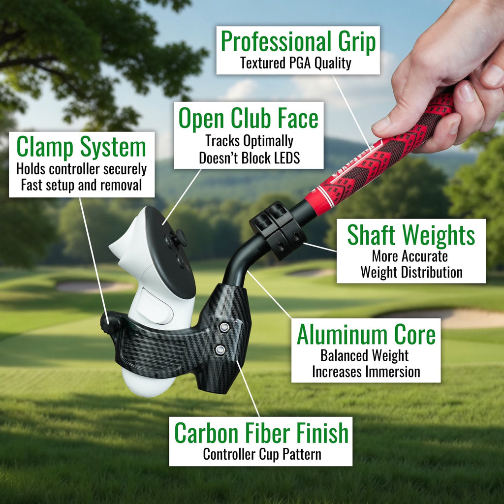 DriVR Ace - VR Golf Club Handle Accessory - Compatible with Quest 3/3s and Pro - Agenda365.com