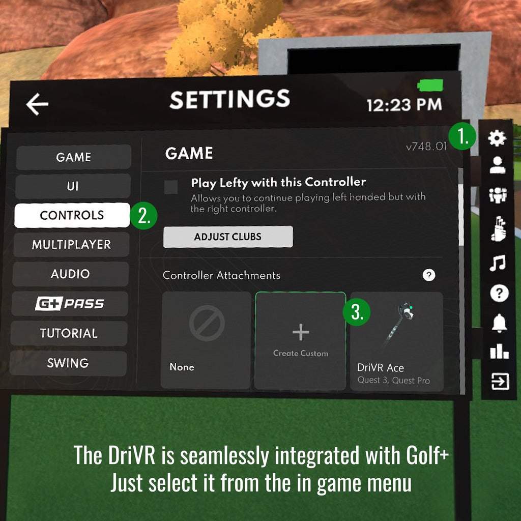 DriVR Ace - VR Golf Club Handle Accessory - Compatible with Quest 3/3s and Pro - Agenda365.com