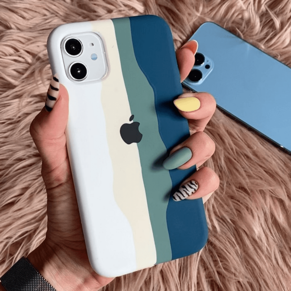 iPhone Silicone Case (Teal Rainbow) - Agenda365.com