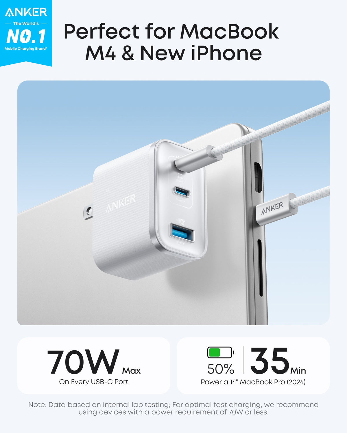 Anker Nano Charger (70W, 3 Ports) - Agenda365.com