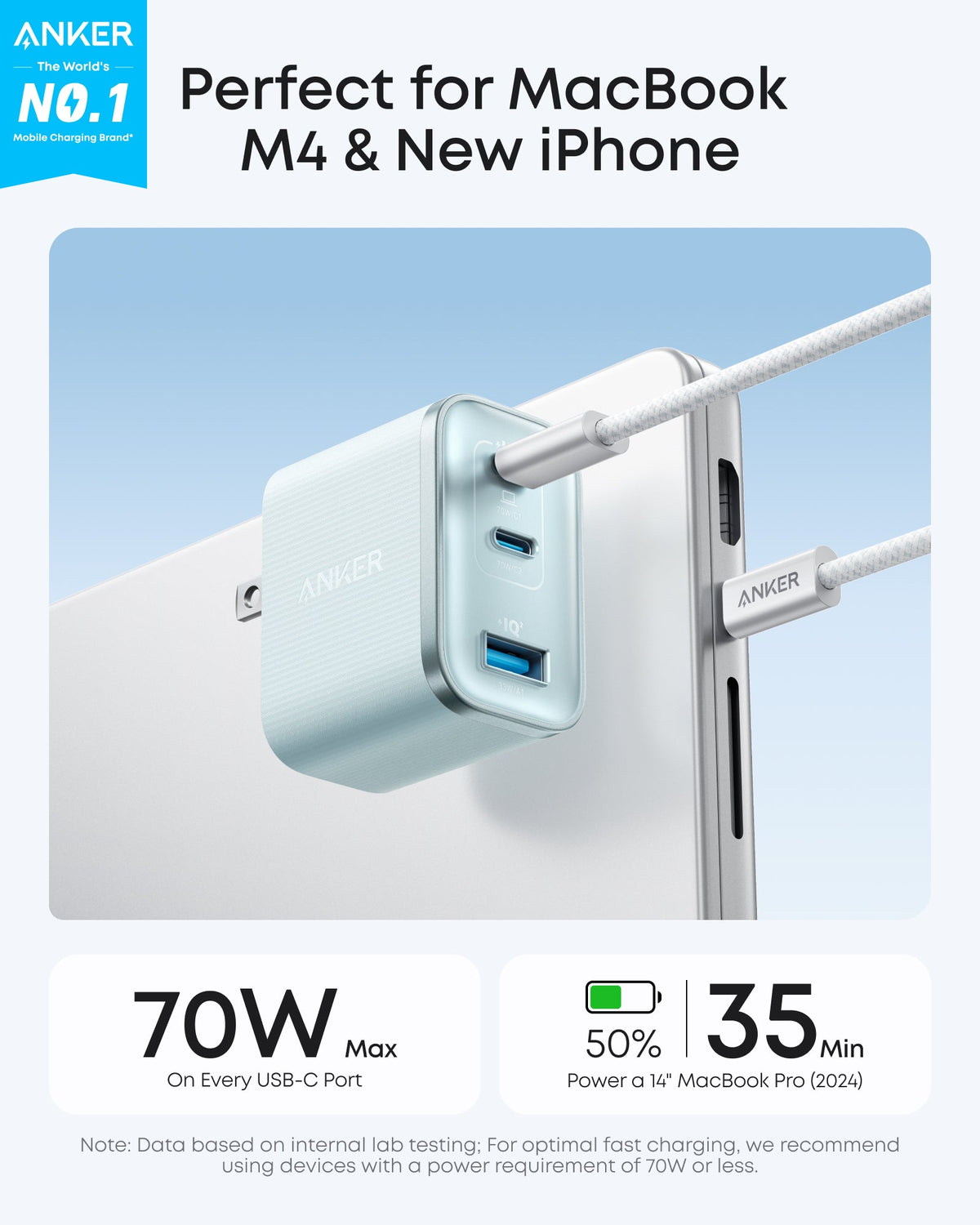 Anker Nano Charger (70W, 3 Ports) - Agenda365.com