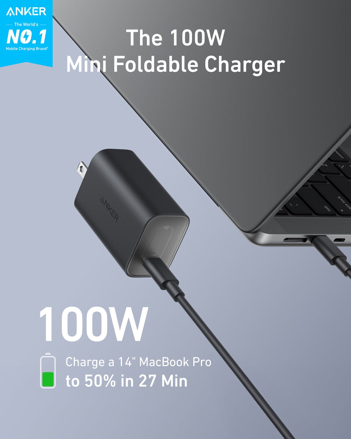 Anker Nano Charger (100W) with USB-C Cable - Agenda365.com