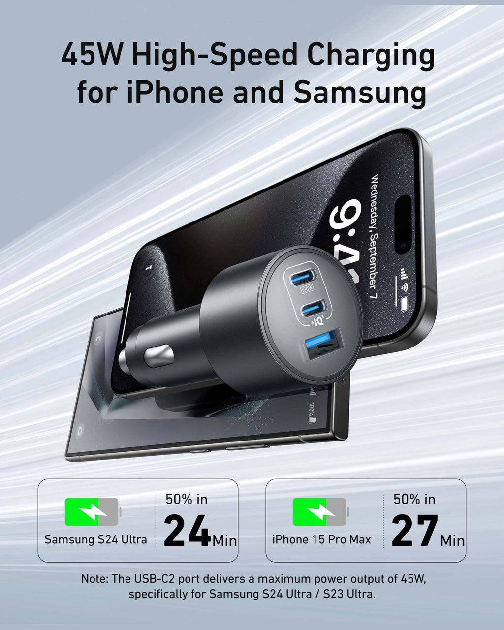 Anker Nano Car Charger (167.5W, 3 Ports) - Agenda365.com