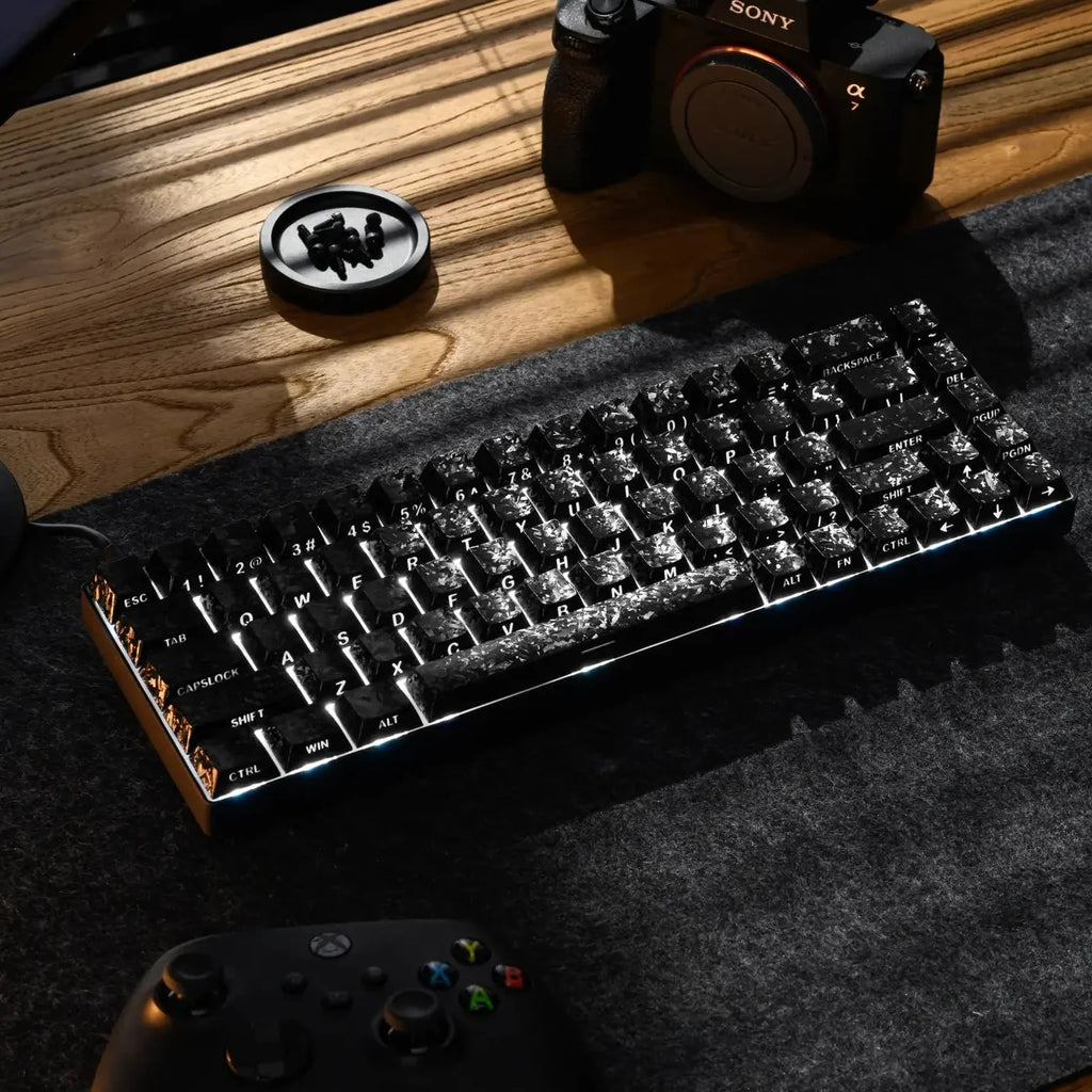 XVX Forged Carbon-Look Cherry Profile Side-Printed PC Keycap Set - Agenda365.com