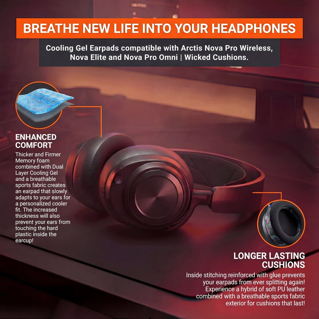 Arctis Nova Pro Wireless, Nova Elite & Nova Pro Omni Earpads - WC FreeZe Cooling Gel - Agenda365.com