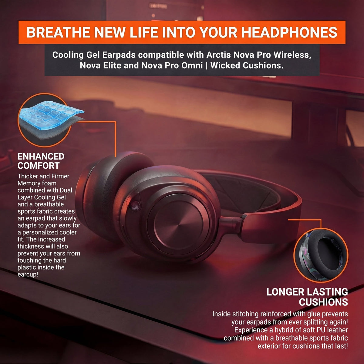 Arctis Nova Pro Wireless, Nova Elite & Nova Pro Omni Earpads - WC FreeZe Cooling Gel - Agenda365.com