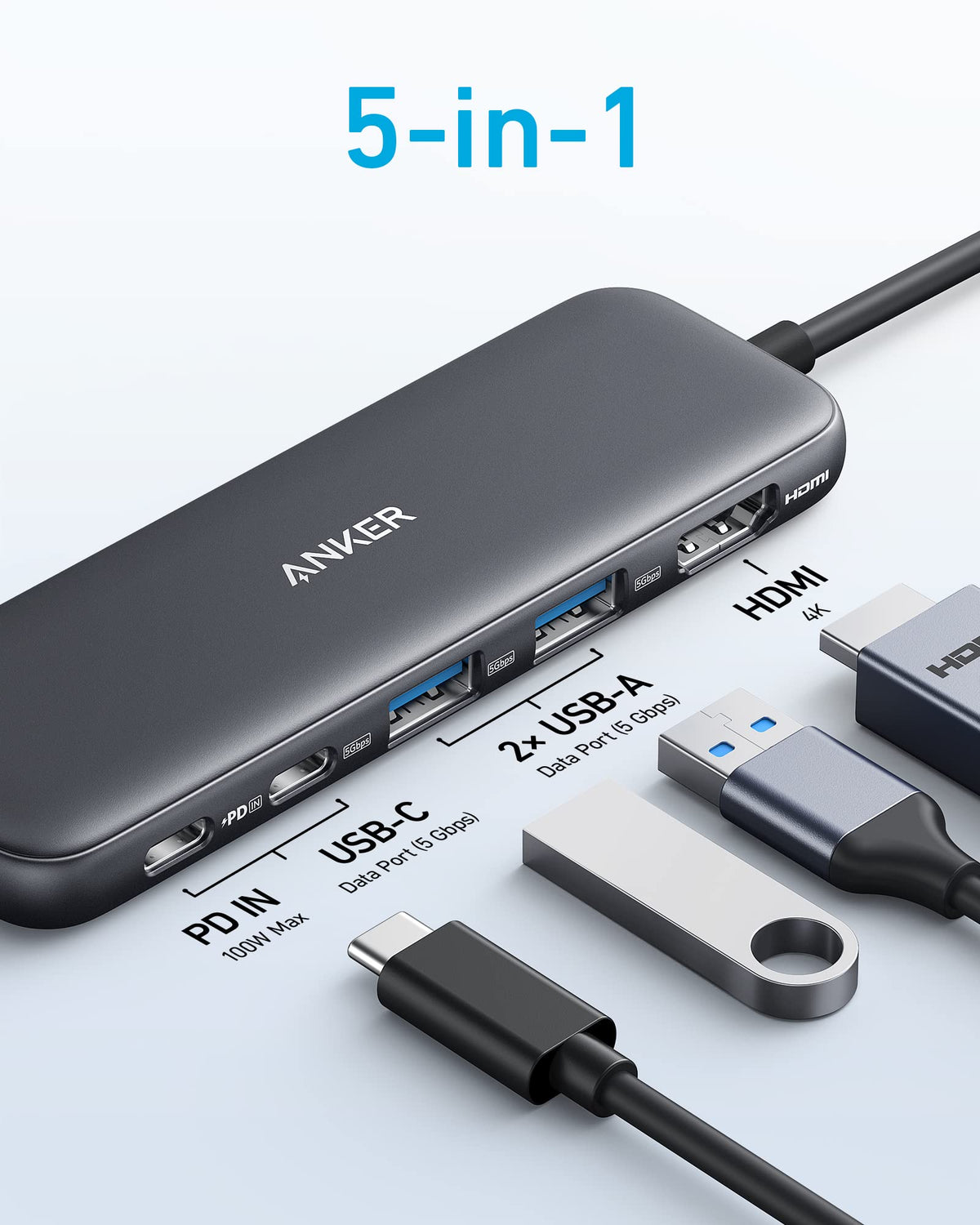 Anker <b>332</b> USB-C Hub (5-in-1) - Agenda365.com