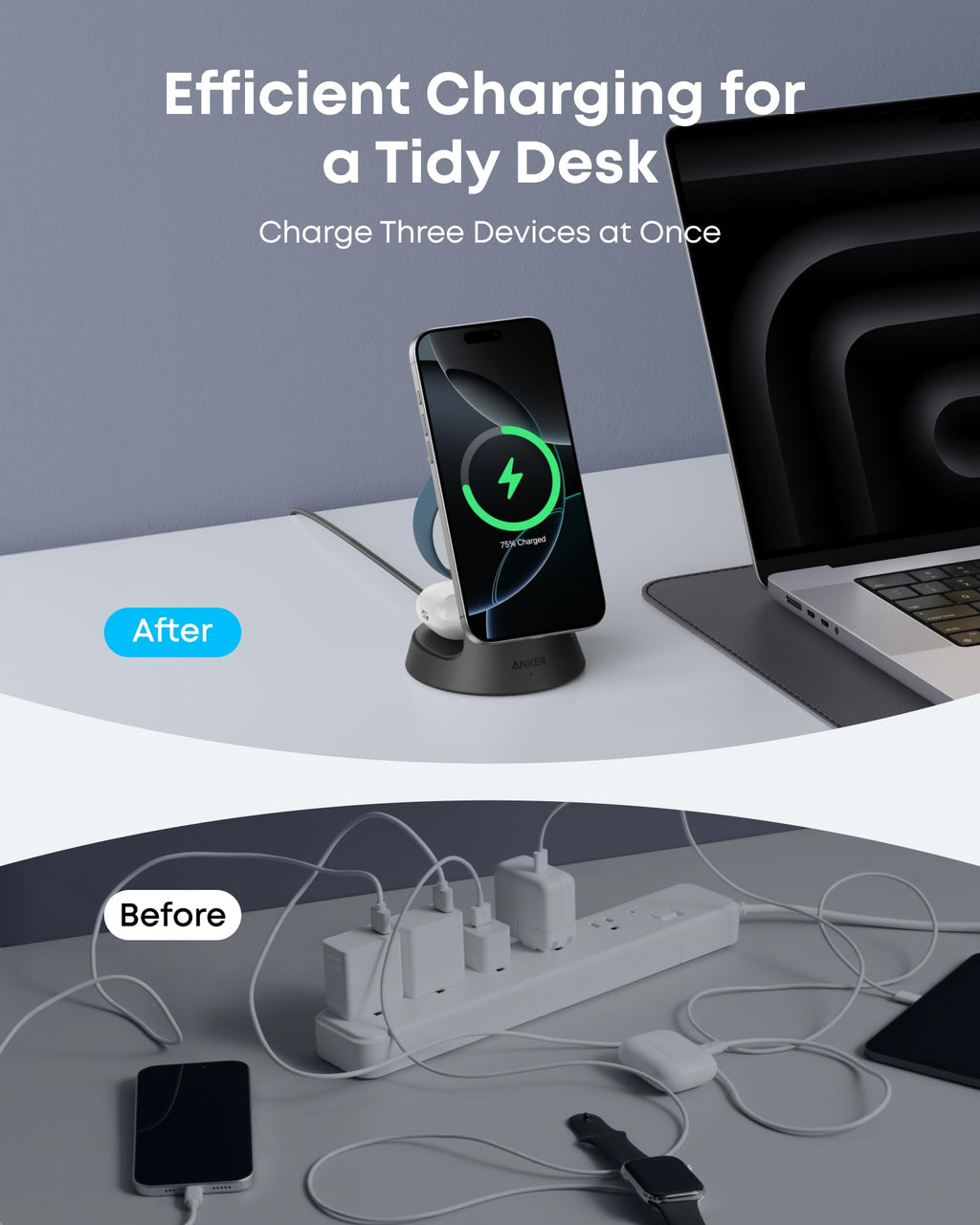 Anker MagGo Wireless Charging Station (3-in-1, Dock Stand) - Agenda365.com