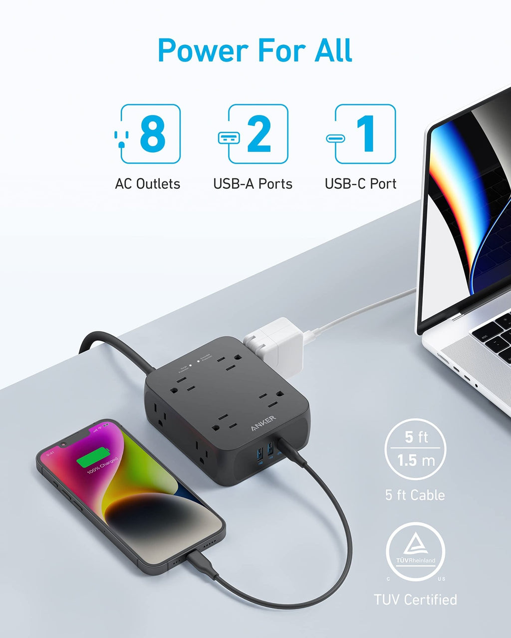 Anker <b>341</b> USB Power Strip - Agenda365.com