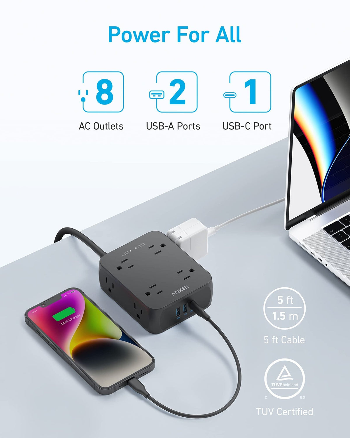 Anker <b>341</b> USB Power Strip - Agenda365.com