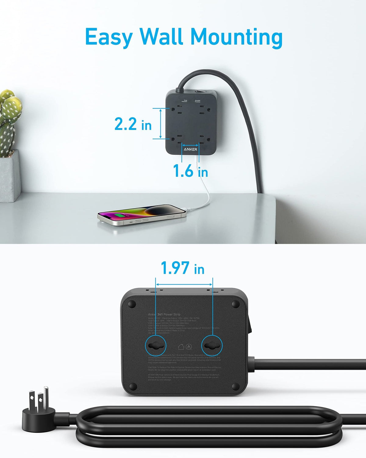 Anker <b>341</b> USB Power Strip - Agenda365.com