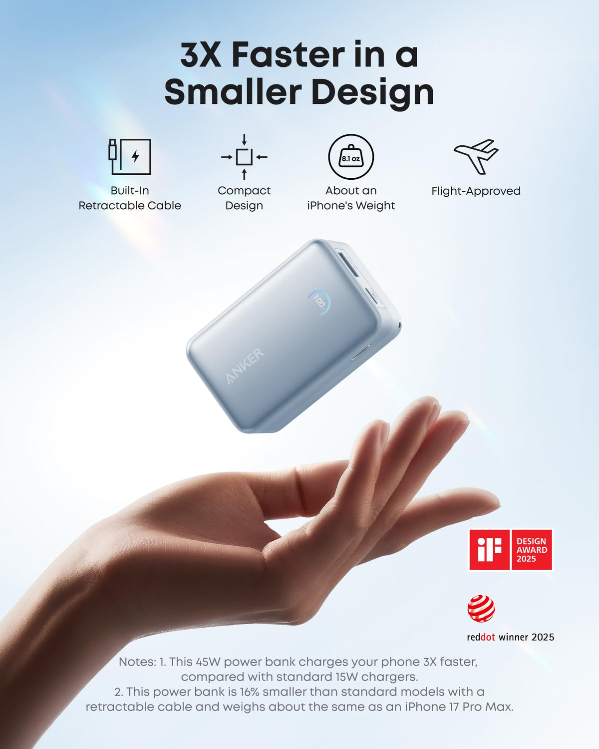 Anker Nano Power Bank (10K, 45W, Built-In Retractable USB-C Cable) - Agenda365.com