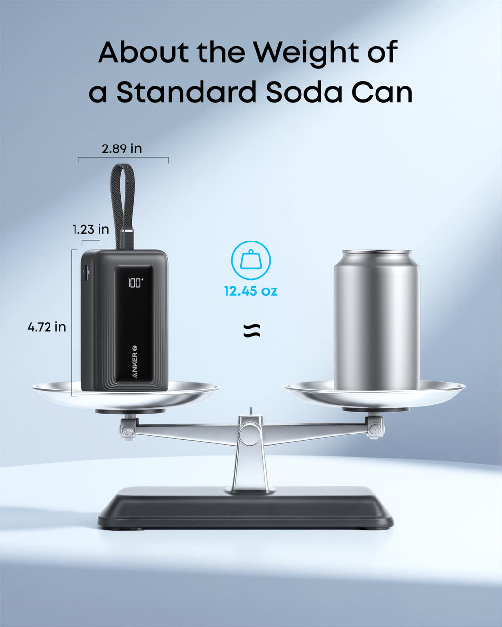Anker Zolo Power Bank (10K, 30W) with a 5.4-inch (13.7 cm) built-in USB-C cable. - Agenda365.com