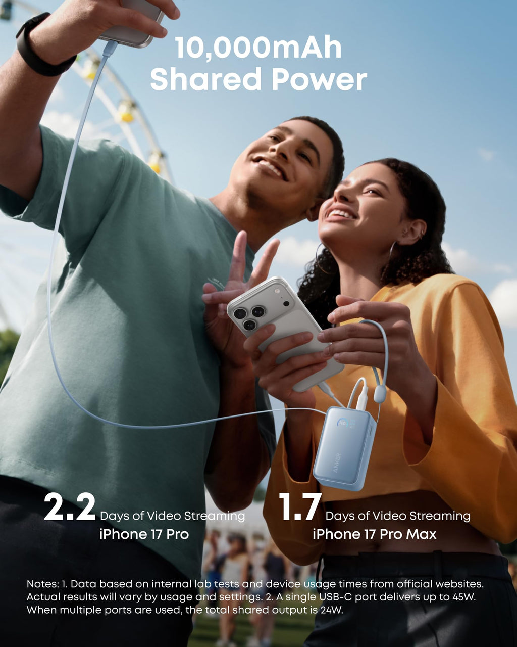 Anker Nano Power Bank (10K, 45W, Built-In Retractable USB-C Cable) - Agenda365.com