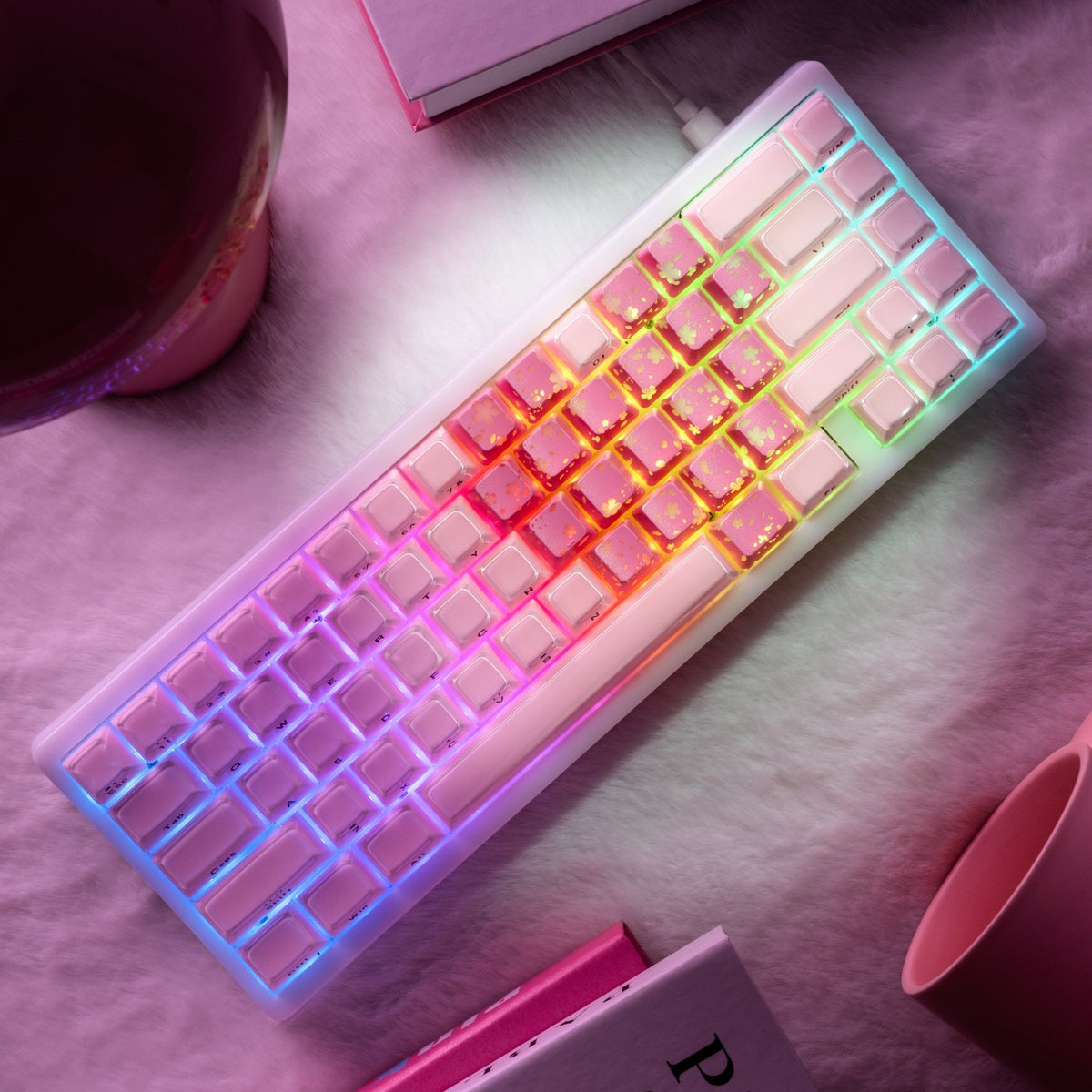 XVX IMD FlutterBloom Heart Layout 21-Key Artisan Keycap Set - Agenda365.com