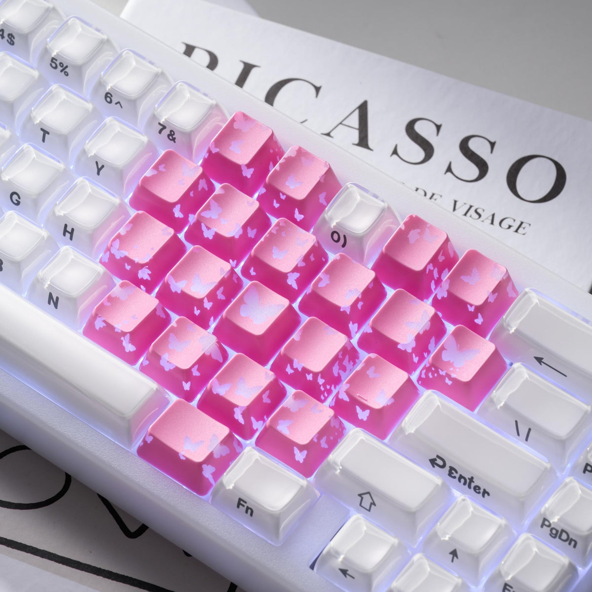 XVX IMD FlutterBloom Heart Layout 21-Key Artisan Keycap Set - Agenda365.com