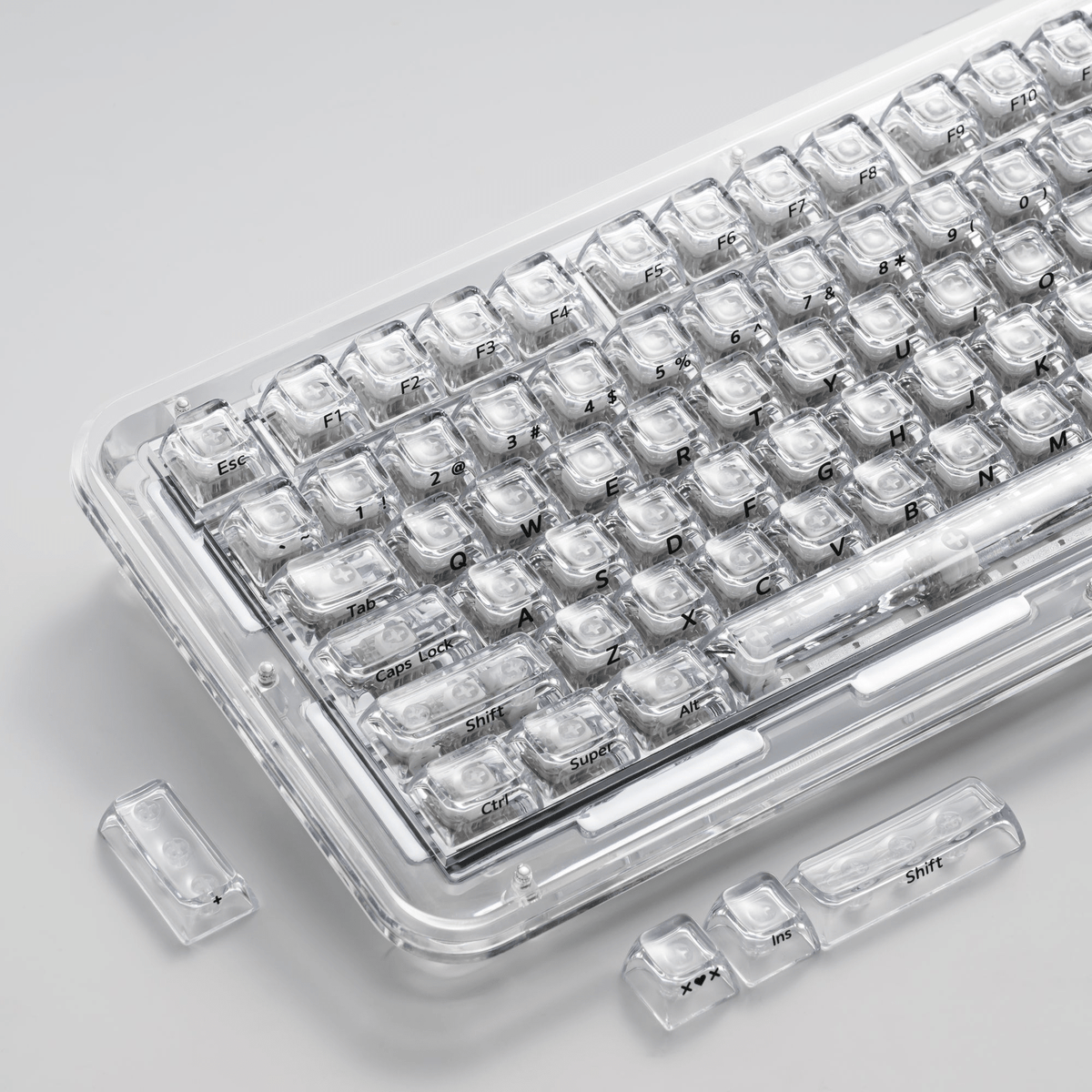 XVX Arctic Transparent SA Profile Double-Shot 128-Key PC Keycap Set - Agenda365.com
